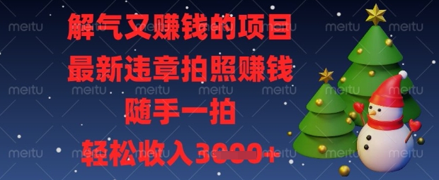 解气又挣钱的项目,最新违章拍照挣钱,随手一拍,轻松收入数张【揭秘】-极客副业站